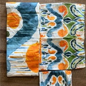 Society6 Duvet Cover - Blue, Orange, Green, White with 2 Pillow Shams